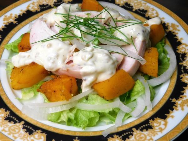 Салат с тыквой и куриной грудкой